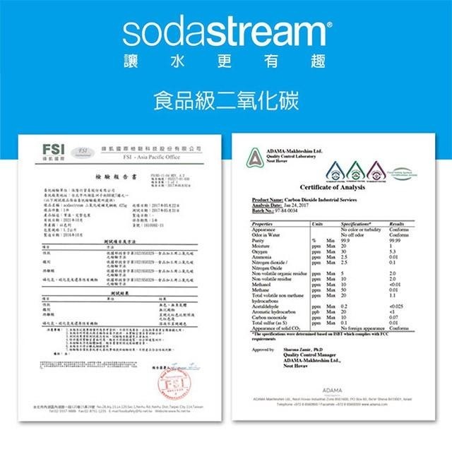 Sodastream 氣泡水機專用 二氧化碳盒裝鋼瓶425g 旋轉鋼瓶 / 快扣鋼瓶 舊換新 補充鋼瓶換購站 恆隆行特約-細節圖3