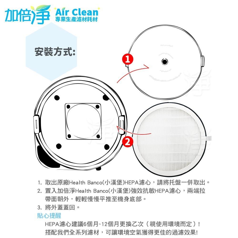 【加倍淨】抗敏HEPA濾心 適用 Heath Banco小漢堡 清淨機 HB-R1BF2025 R2BF2025-細節圖5
