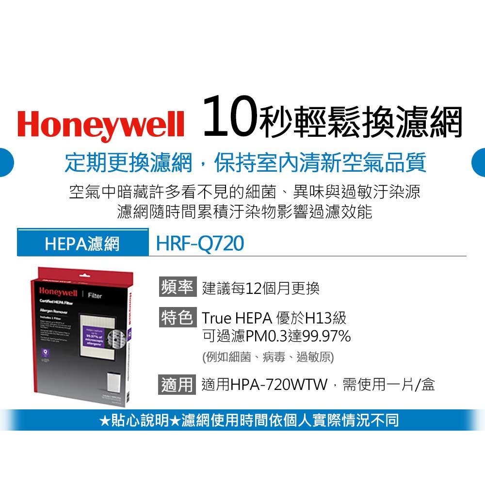 Honeywell HRF-Q720 原廠 True HEPA濾網 適用HPA-720WTW空氣清淨機 送1片活性碳濾網-細節圖4