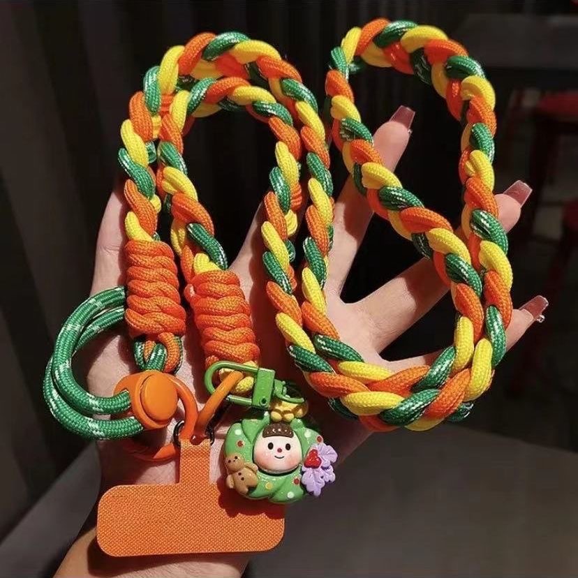 ❤️‍🔥可用折價卷❤️‍🔥撞色系手機背帶加粗六股編織-規格圖1