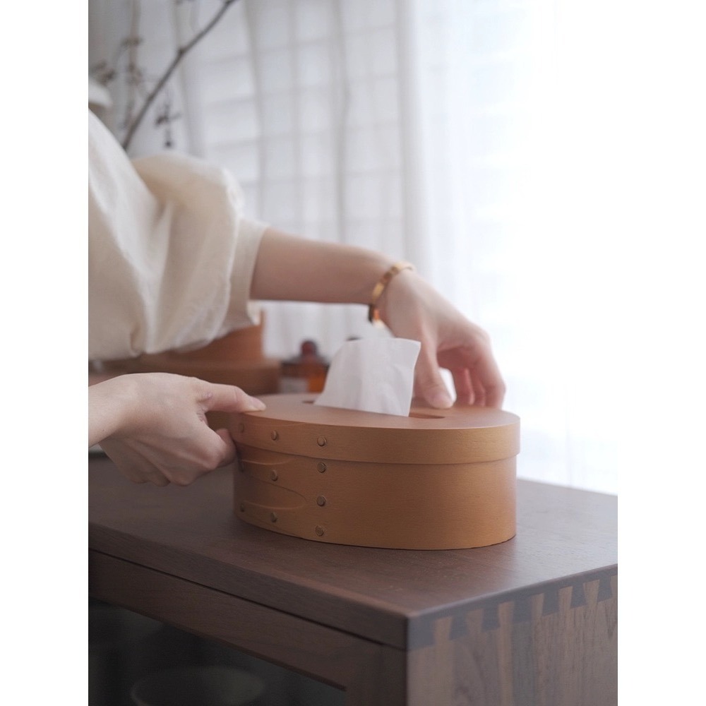 〔預購免運〕復古手工木製面紙盒夏克盒（2colors）衛生紙盒 夏克木盒-細節圖5