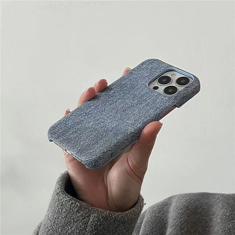 〔預購〕冷淡風牛仔手機殼（白/藍）iPhone 16 15 14 13 12 11 Pro ProMax-細節圖3