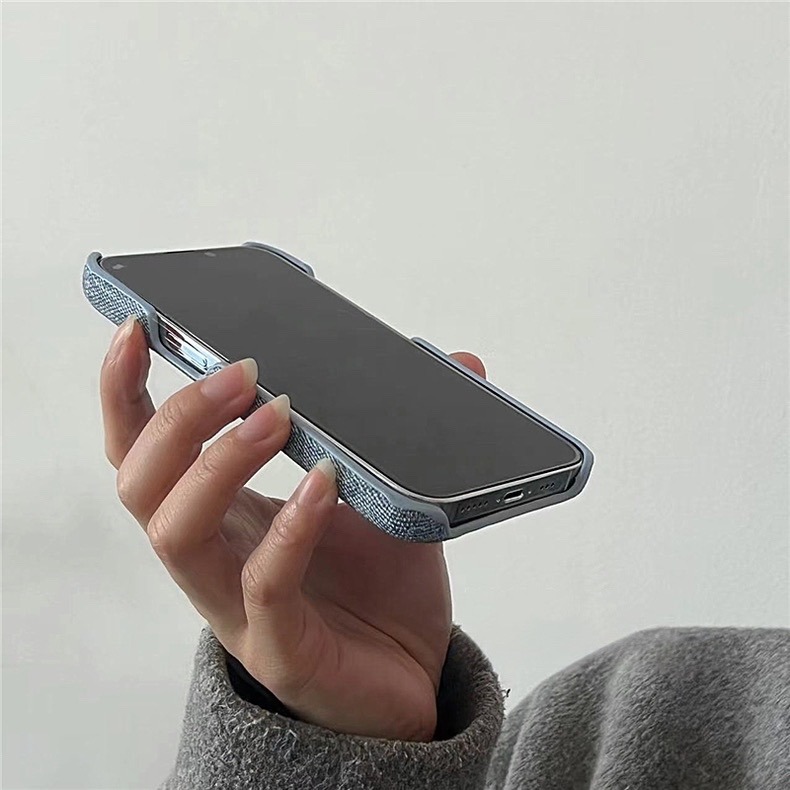 〔預購〕冷淡風牛仔手機殼（白/藍）iPhone 16 15 14 13 12 11 Pro ProMax-細節圖4