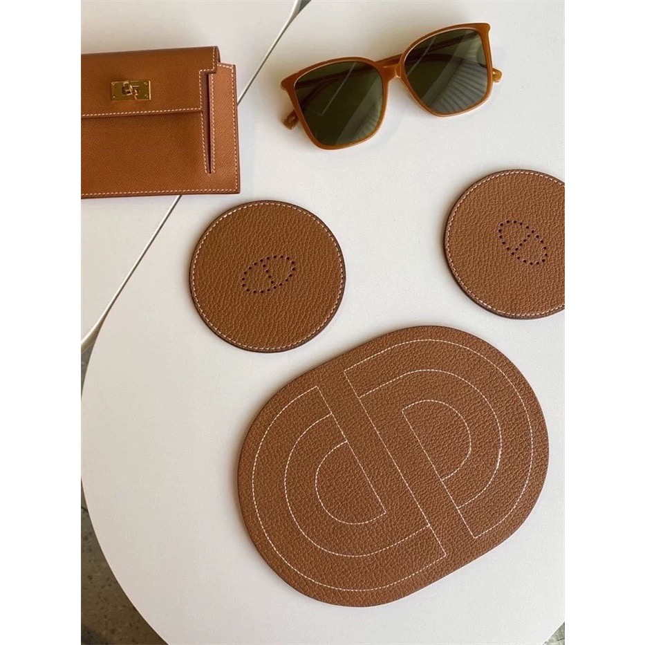 〔預購〕弧影之境駝色橢圓形杯墊 隔熱墊 杯墊 居家軟裝-細節圖4