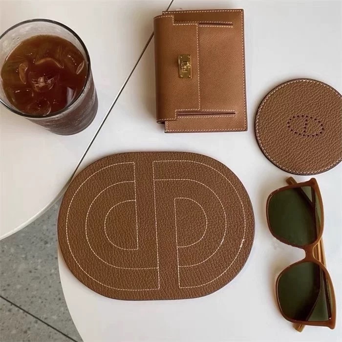 〔預購〕弧影之境駝色橢圓形杯墊 隔熱墊 杯墊 居家軟裝-細節圖5