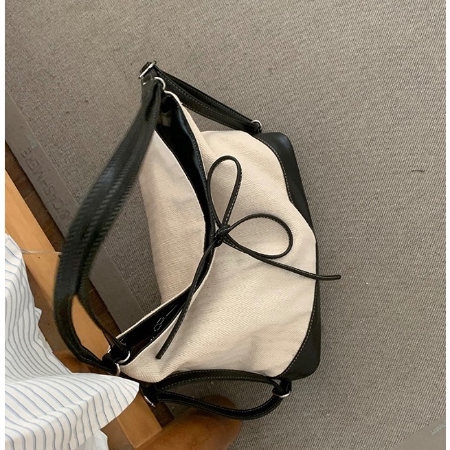 〔預購〕日常拼接綁帶托特包 多背法 後背包 肩背包 側背包 斜背包 大容量 一包三背 一包多用-細節圖11