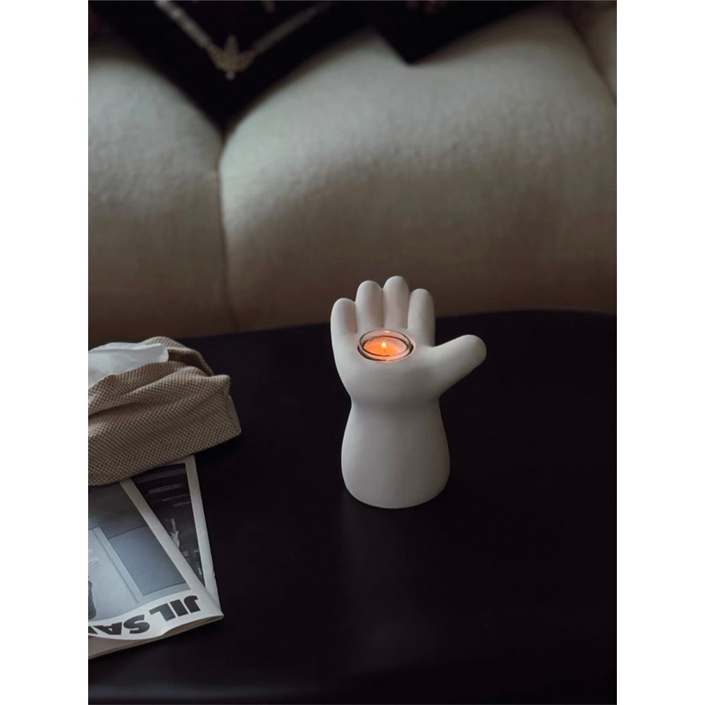 〔預購〕胖胖手燭台（白/黑）陶瓷 送禮 入厝禮 送禮推薦 創意-細節圖3