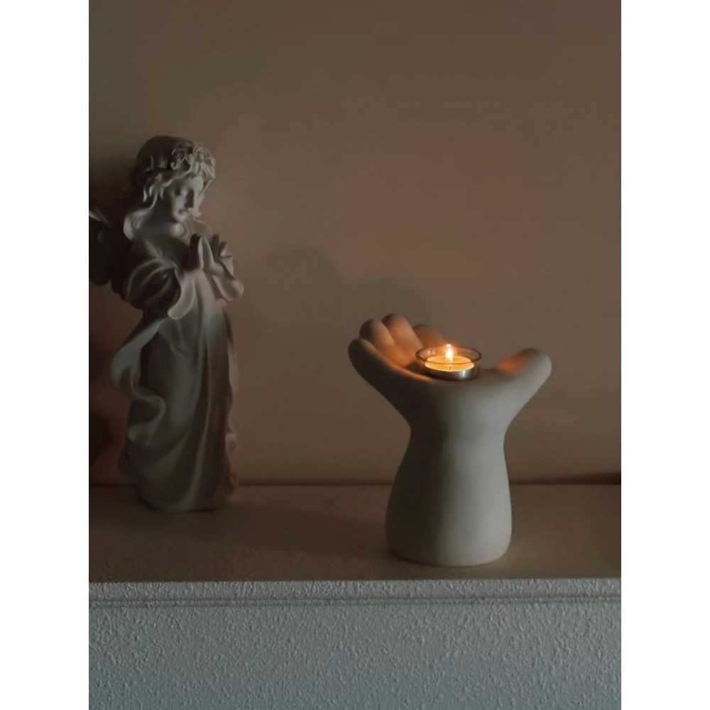 〔預購〕胖胖手燭台（白/黑）陶瓷 送禮 入厝禮 送禮推薦 創意-細節圖4