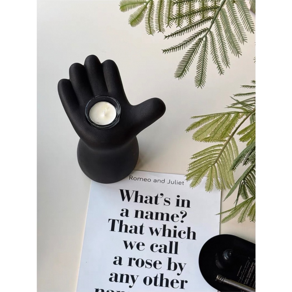 〔預購〕胖胖手燭台（白/黑）陶瓷 送禮 入厝禮 送禮推薦 創意-細節圖5