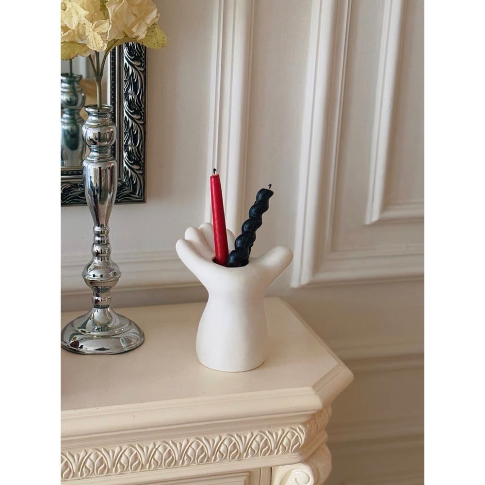 〔預購〕胖胖手燭台（白/黑）陶瓷 送禮 入厝禮 送禮推薦 創意-細節圖10