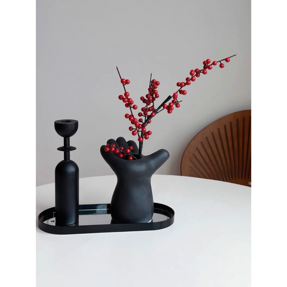 〔預購〕胖胖手燭台（白/黑）陶瓷 送禮 入厝禮 送禮推薦 創意-規格圖11