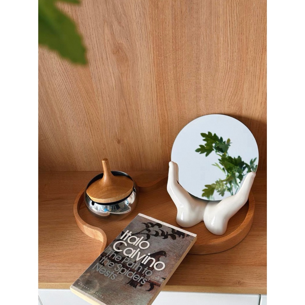 〔預購〕手捧化妝鏡（送燈球）掌上明珠 陶瓷 玻璃 送禮 入厝禮 送禮推薦 創意 居家擺飾 多用途-細節圖10