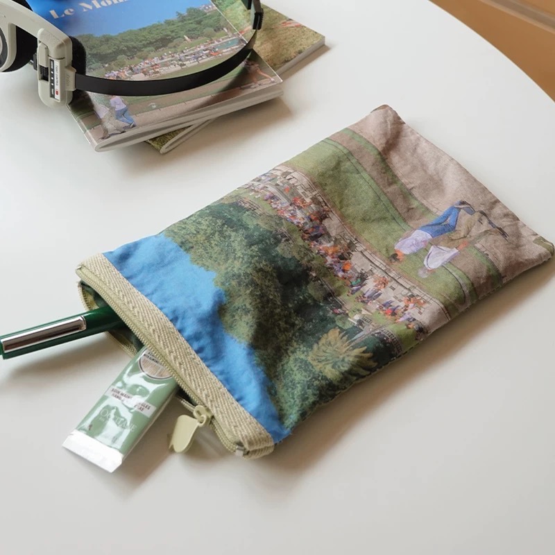 〔預購〕巴黎藝文棉布收納包 刺繡 筆袋 文具袋 收納袋 送禮 送禮推薦 居家擺飾 多用途-規格圖11