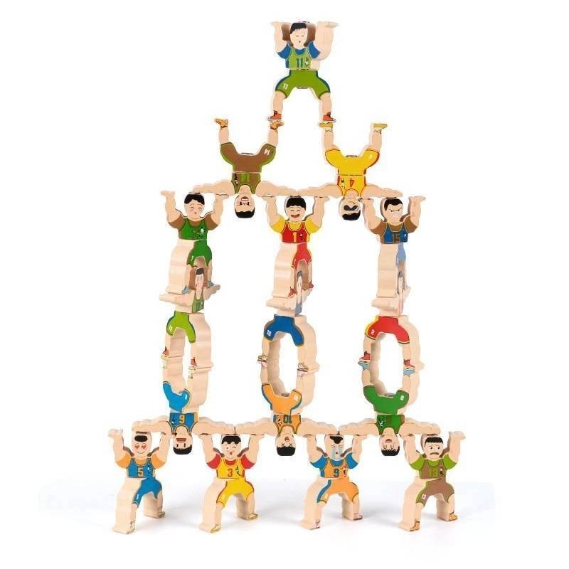 旋轉大力士疊疊樂 16個裝平衡小人 DIY疊疊高 積木 桌面遊戲玩具 平衡疊疊 桌遊-細節圖9