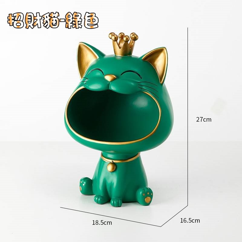 ✨出清價✨招財貓 音樂大嘴貓 北歐招財貓擺件 玄關鑰匙收納盒 鑰匙收納 交換禮物-細節圖9