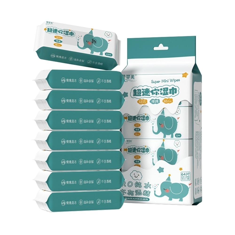 艾比百貨》超迷你濕紙巾 隨身包濕紙巾 純水濕紙巾 迷你濕紙巾 小包濕紙巾 迷你濕巾 純水濕巾 小包濕巾 擦手巾 濕巾-細節圖2