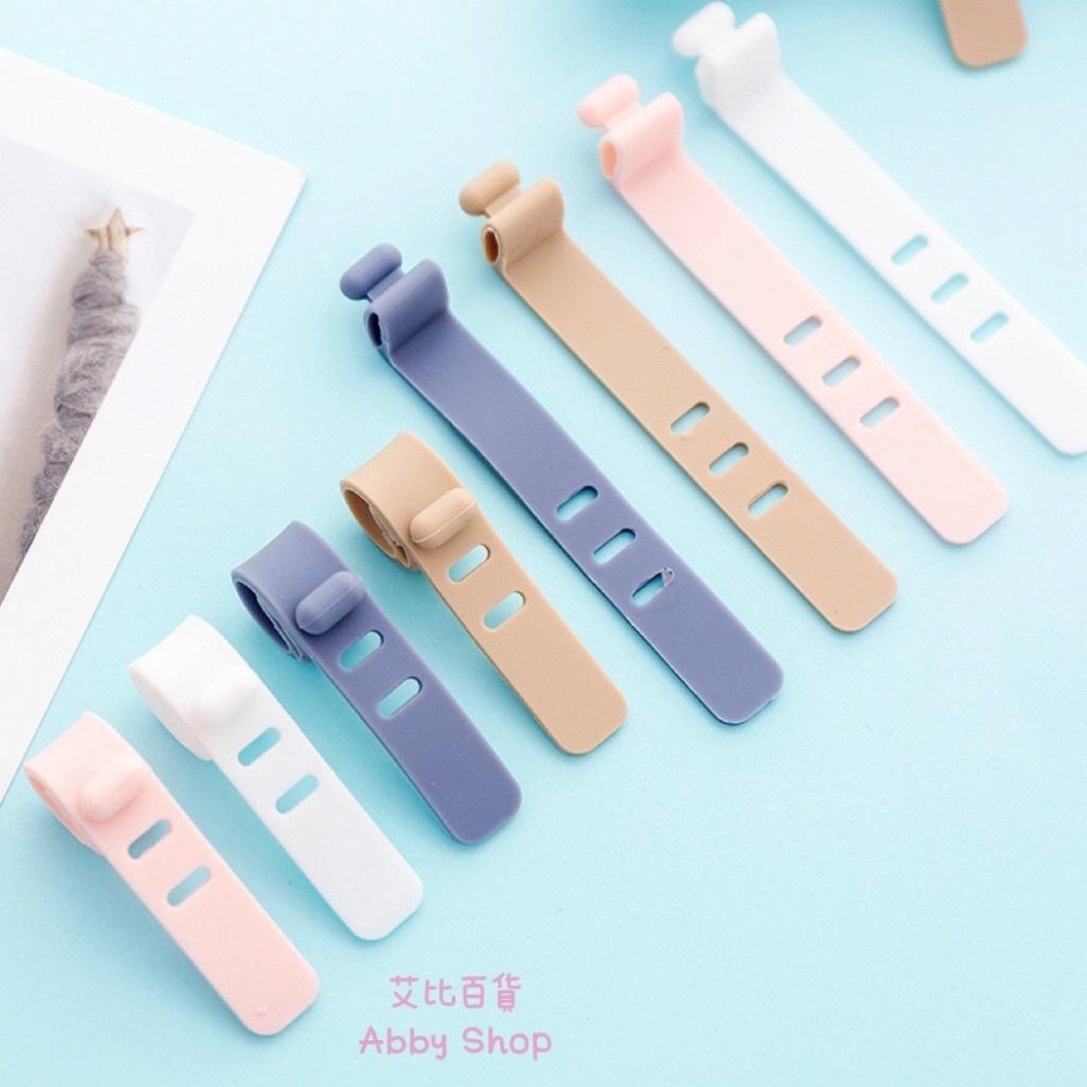 艾比百貨》馬卡龍整線器 矽膠束線帶 矽膠綁帶 矽膠扎帶 整線器 理線器 集線器 束線帶 束線器 捲線器 束帶 扎帶-細節圖4