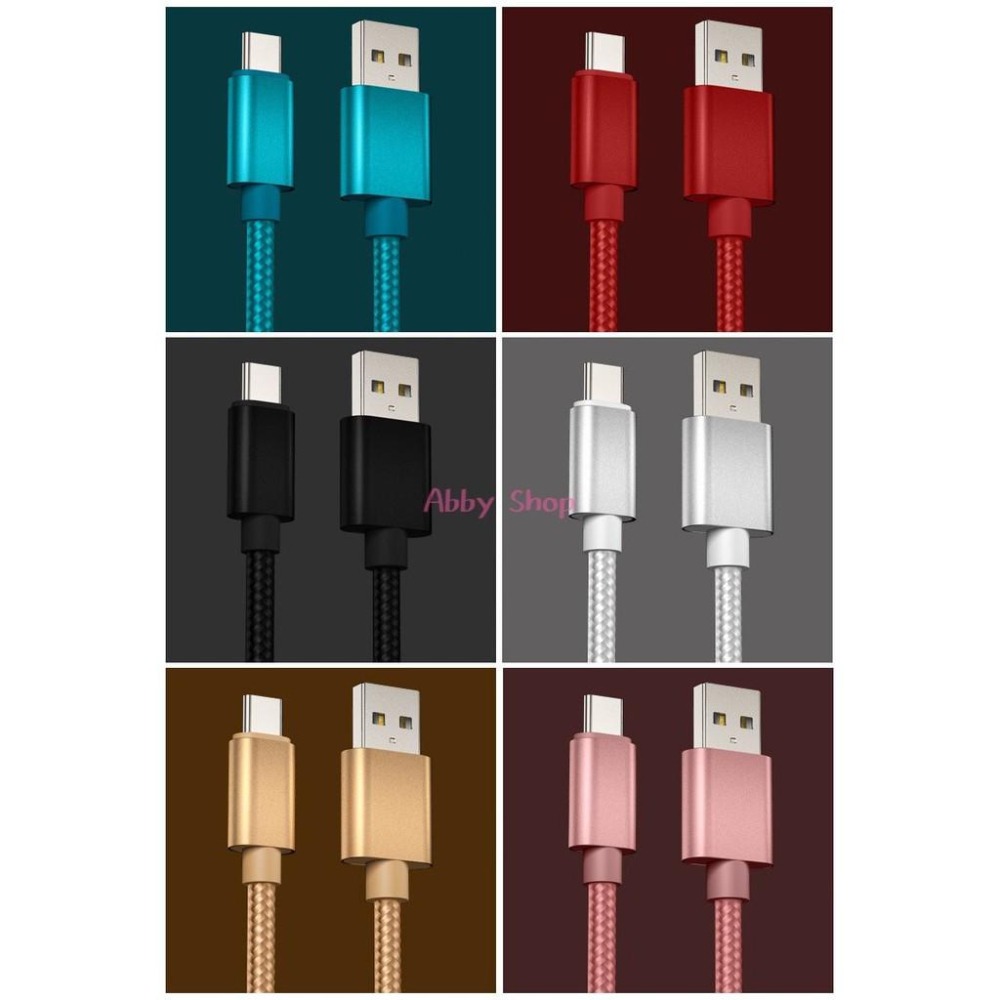 艾比百貨》銅芯編織（１米）充電線 2A快充提速 蘋果 安卓 iPhone Micro Type-C 充電線 快充（１米）-細節圖2