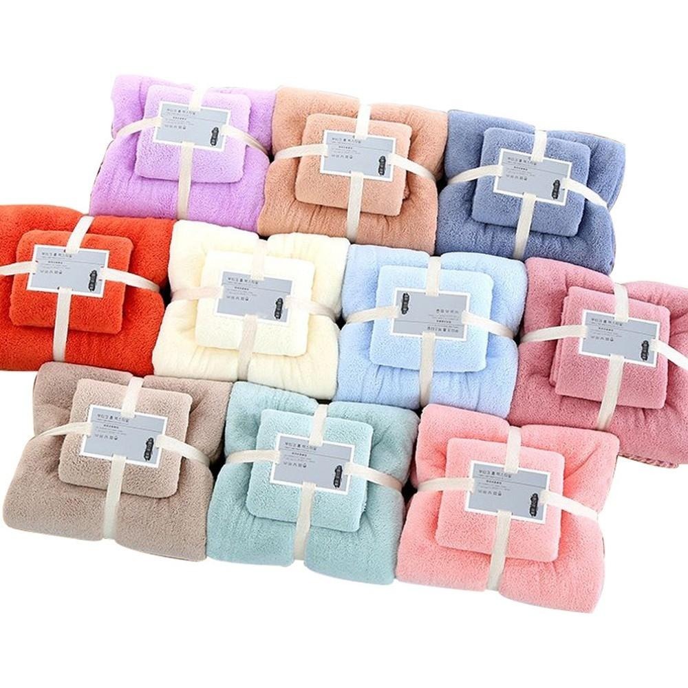 艾比百貨》加厚買大送小 珊瑚絨毛巾浴巾組 超吸水浴巾 珊瑚絨浴巾 珊瑚絨毛巾 吸水浴巾 吸水毛巾 大浴巾 浴巾 毛巾-細節圖2