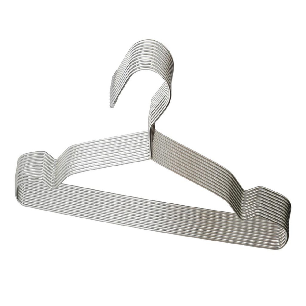 艾比百貨》加粗✨ 實心不鏽鋼衣架 (10支入) 不鏽鋼曬衣架 不鏽鋼衣架 白鐵衣架 成人衣架 兒童衣架 衣架 衣夾-細節圖2