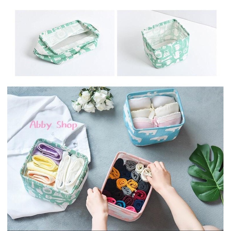 艾比百貨》布藝棉麻帶提手收纳盒 衣櫃衣物小物收納籃 桌上收納 收納盒 置物籃 收納箱 化妝品收納架 雜物收納包-細節圖5