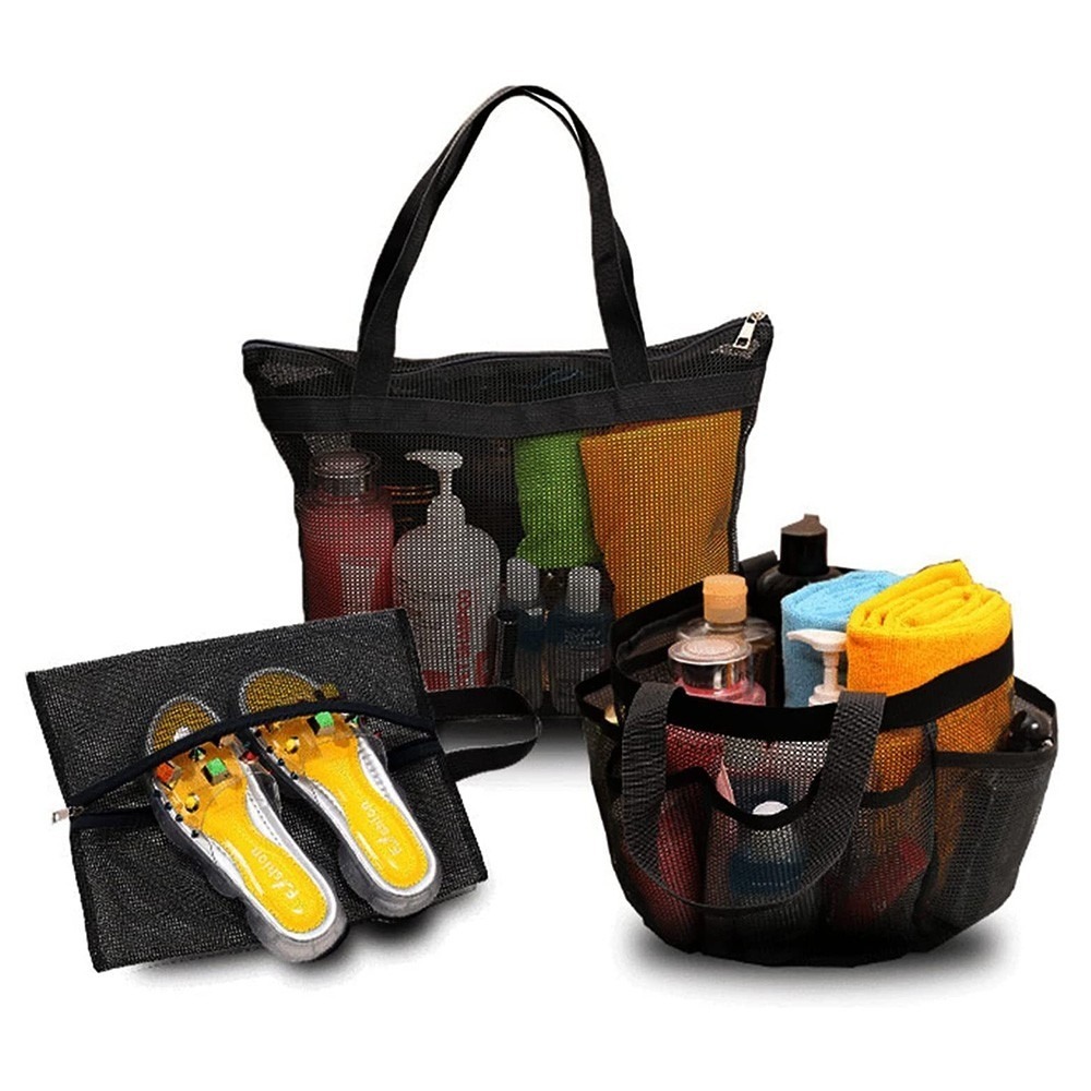 艾比百貨》旅行收納袋 旅行收納包 盥洗收納包 旅遊收納袋 網袋收納包 旅行收納 收納袋 收納包 沙灘包 海灘包 沙灘袋-細節圖2