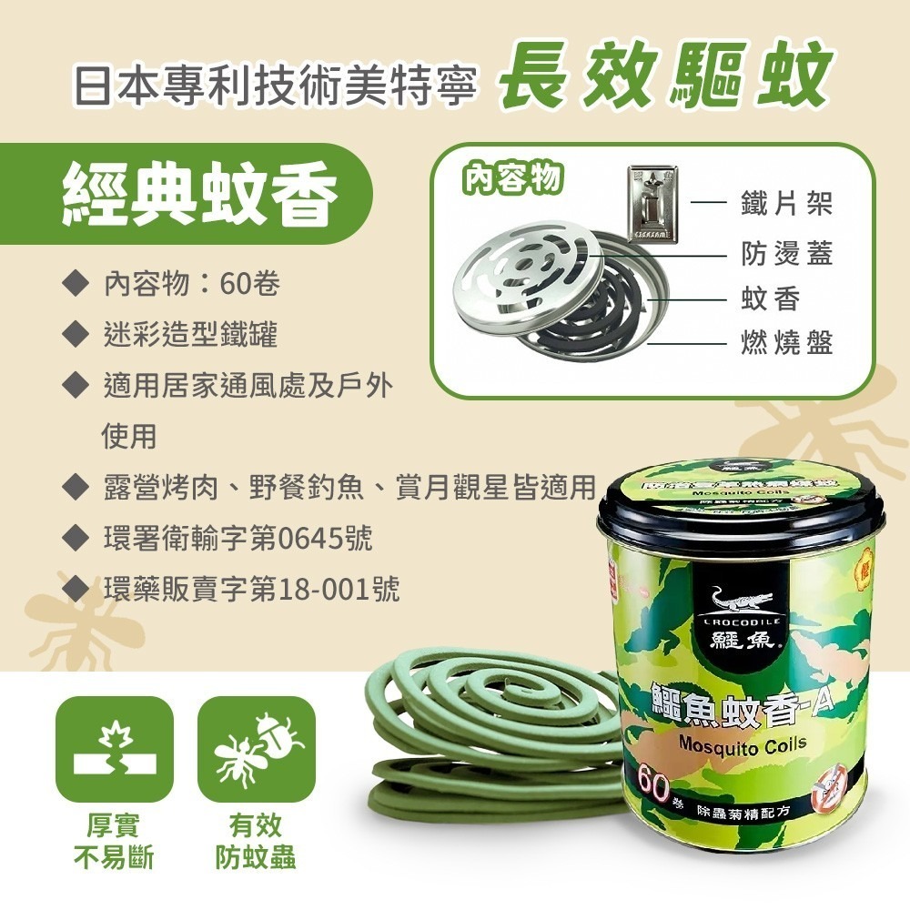 艾比百貨》鱷魚蚊香 鱷魚淡煙蚊香 60卷 30卷 小黑蚊蚊香 淡煙蚊香 鱷魚 蚊香-規格圖9