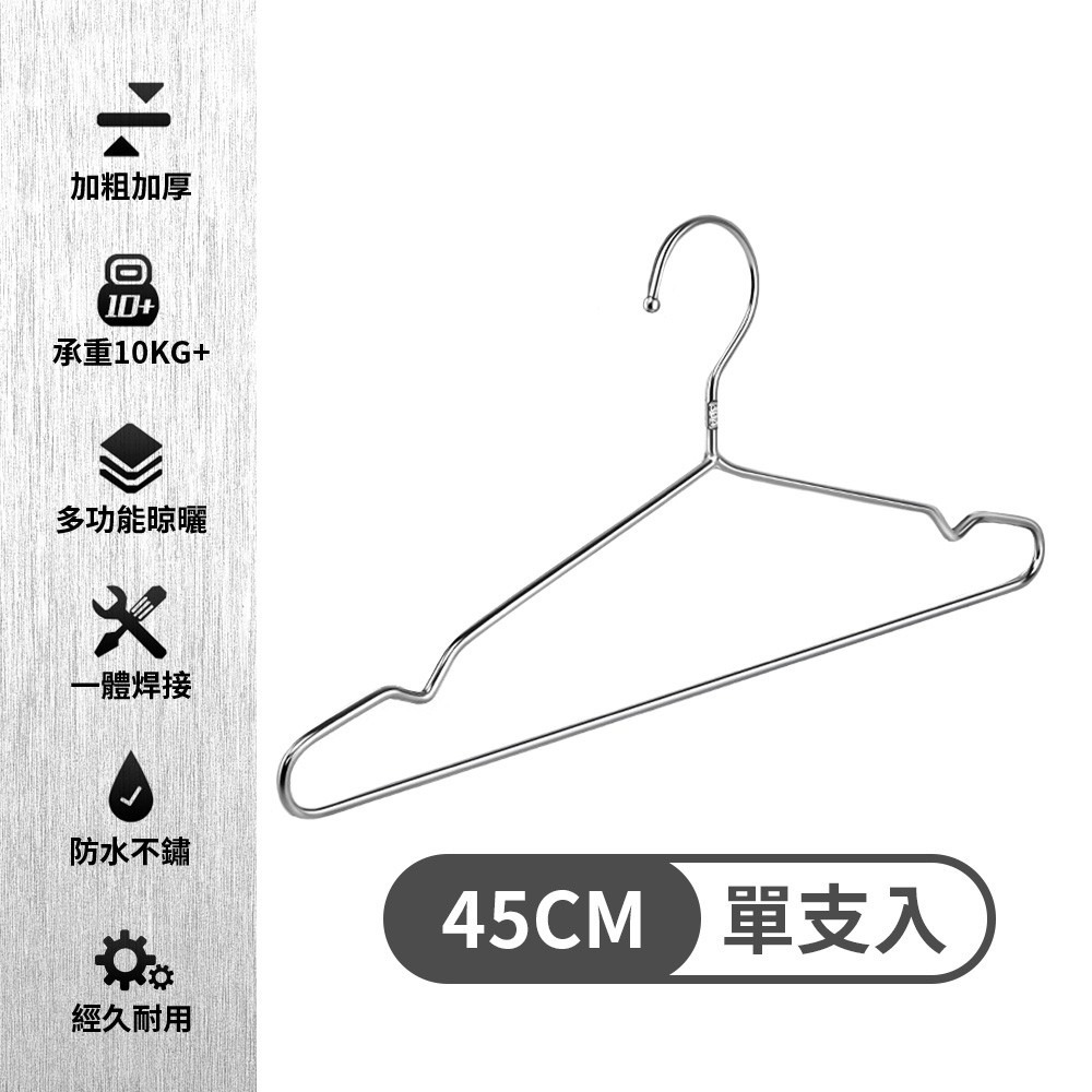 《加厚加粗》304不鏽鋼 衣架 曬衣架 掛衣架 晾衣架 吊衣架 防滑 止滑 不鏽鋼衣架《艾比百貨》-規格圖9