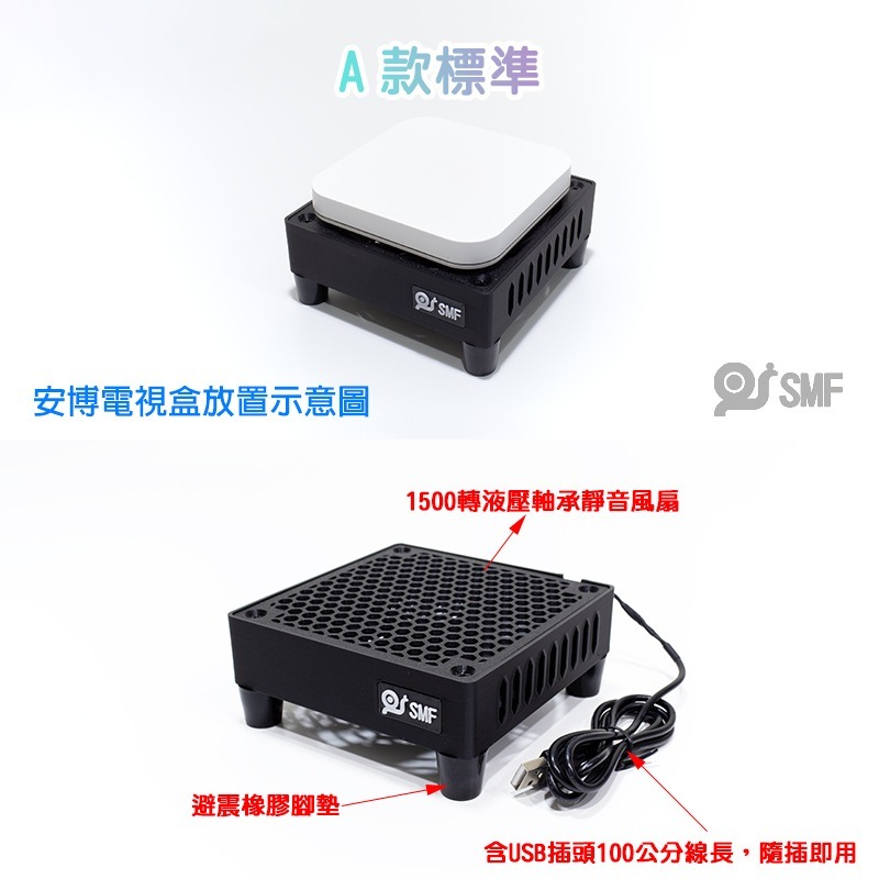 台灣現貨【SMF】USB散熱風扇底座 電視盒 安博 懷舊遊戲機 路由器 第四台機上盒 wifi數據機 易播 小雲 小米-細節圖6