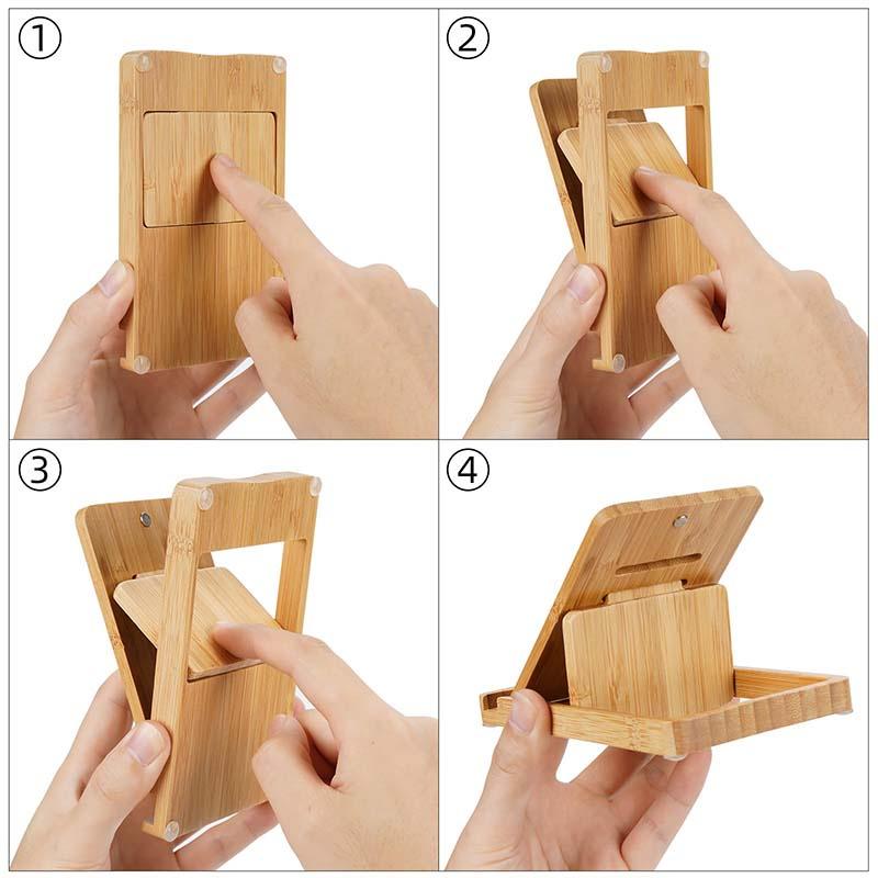 手作天然竹藝手機平板支架-可折收及調角度-細節圖5