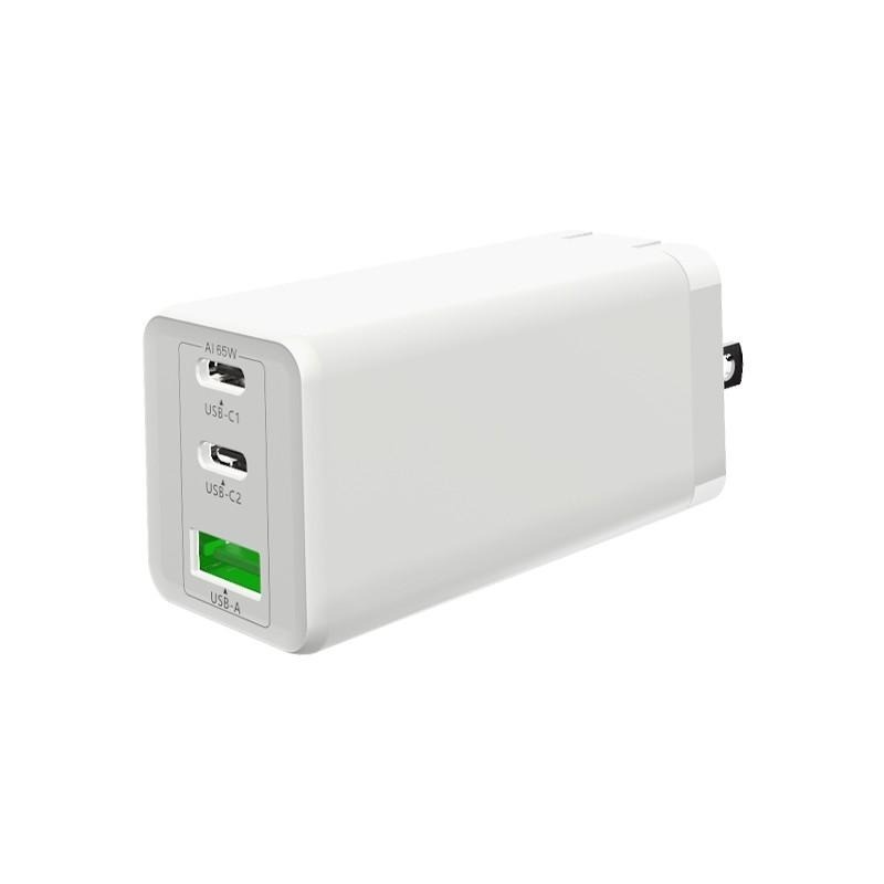 保固一年_65W GaN氮化鎵迷你PD充電器_3孔輸出_雙Type-C+單Type-A_macbook、手機、筆電可充-細節圖2