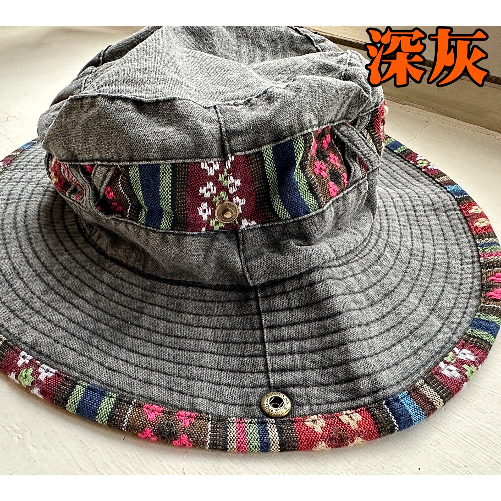 防曬 漁夫帽 登山 釣魚 時尚 潮牌 民族風 牛仔帽 夏天 遮陽帽 兩色可選-規格圖7