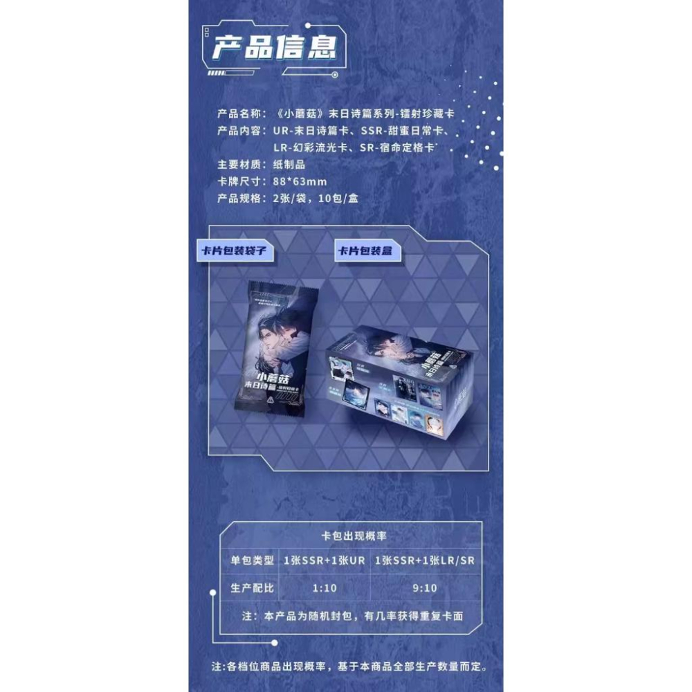 2天內出貨！快看 正版 小蘑菇 末日詩篇鐳射收藏卡 陸沨 安折 漫畫 周邊 卡牌 一盒10包 快看漫畫 小卡-細節圖4