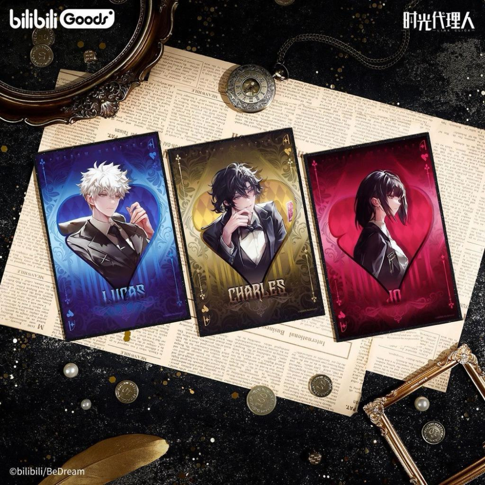 2天內出貨！時光代理人動畫 幕後獵手系列 反光色紙 陸光 程小時 劉梟 夏斐 喬苓 Vein bilibili-細節圖2