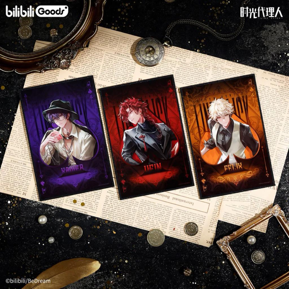 2天內出貨！時光代理人動畫 幕後獵手系列 反光色紙 陸光 程小時 劉梟 夏斐 喬苓 Vein bilibili-細節圖3