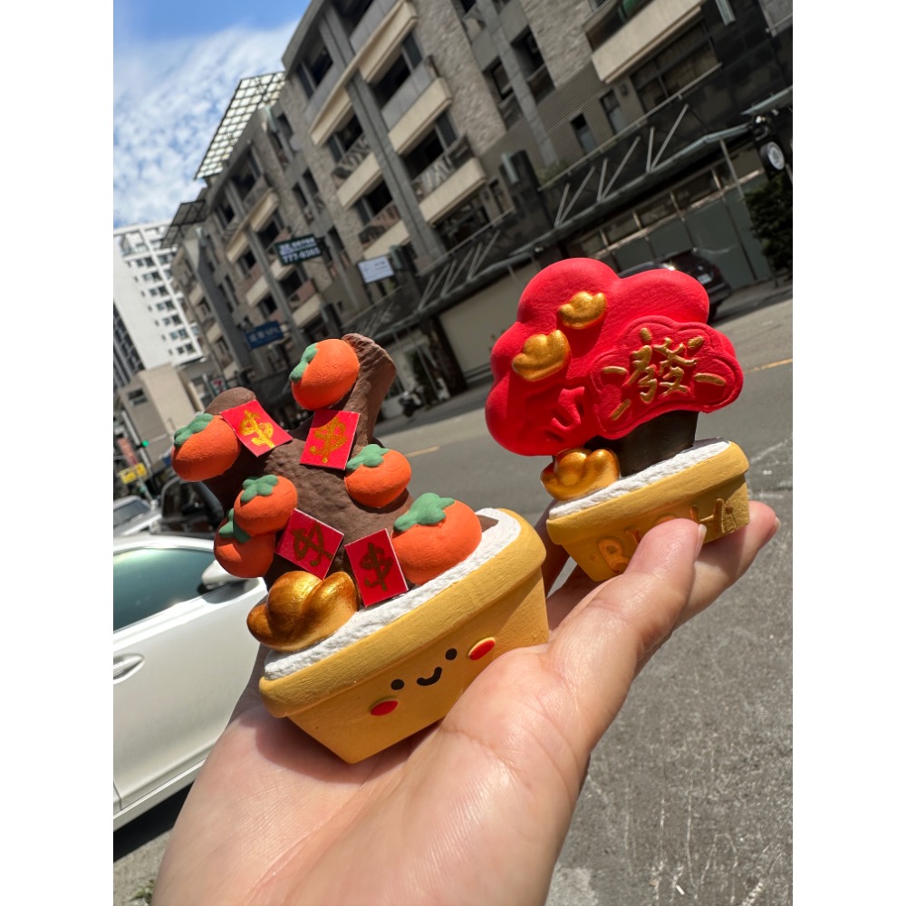 🌵EK Handmade🌵賺大鉗 發財樹 柿柿順利 立體擴香石擺件-細節圖2