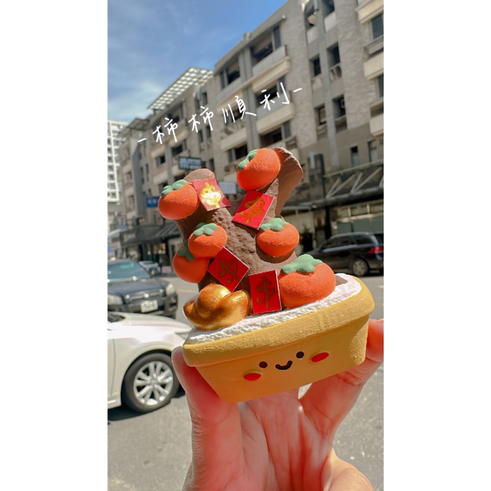 🌵EK Handmade🌵賺大鉗 發財樹 柿柿順利 立體擴香石擺件-細節圖4