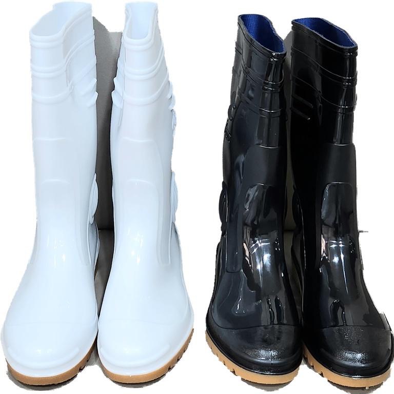 【皇力牌】高級全長雙色男雨鞋(黑/白)，可加購竹炭鞋墊! ，歡迎大宗購買~-細節圖2