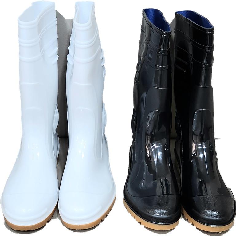 【皇力牌】高級全長雙色男雨鞋(黑/白)，可加購竹炭鞋墊! ，歡迎大宗購買~-細節圖2