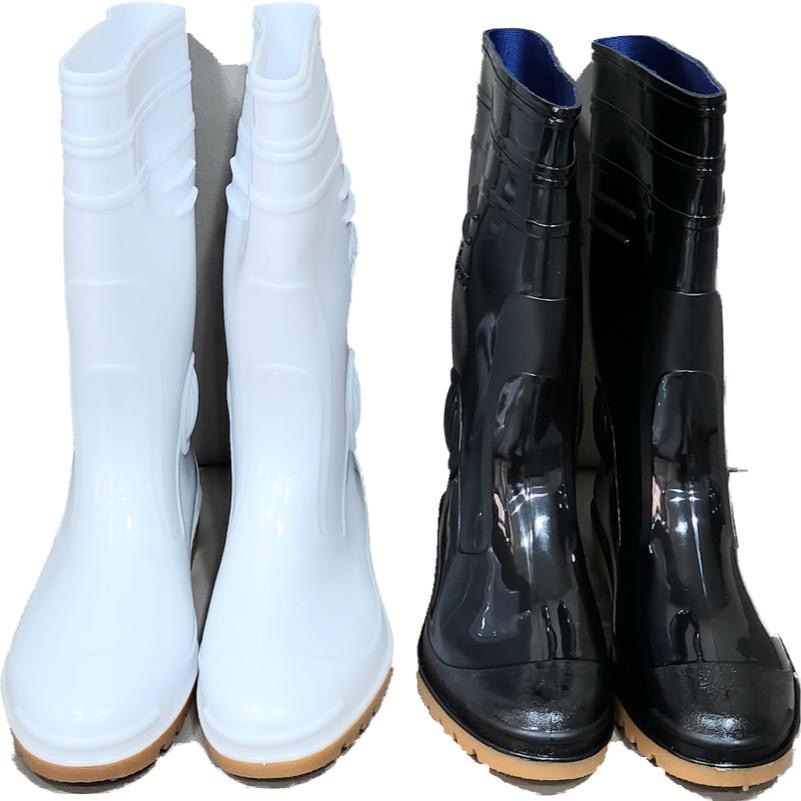 【皇力牌】高級全長雙色男雨鞋，特大13號(黑/白)!!-細節圖2
