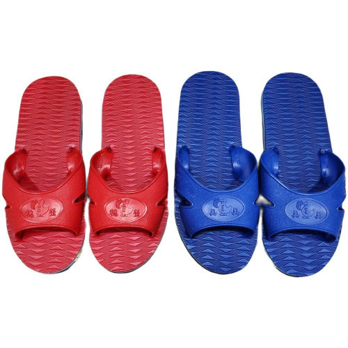 ●台灣製造【美美牌】582室內拖鞋(藍/紅)