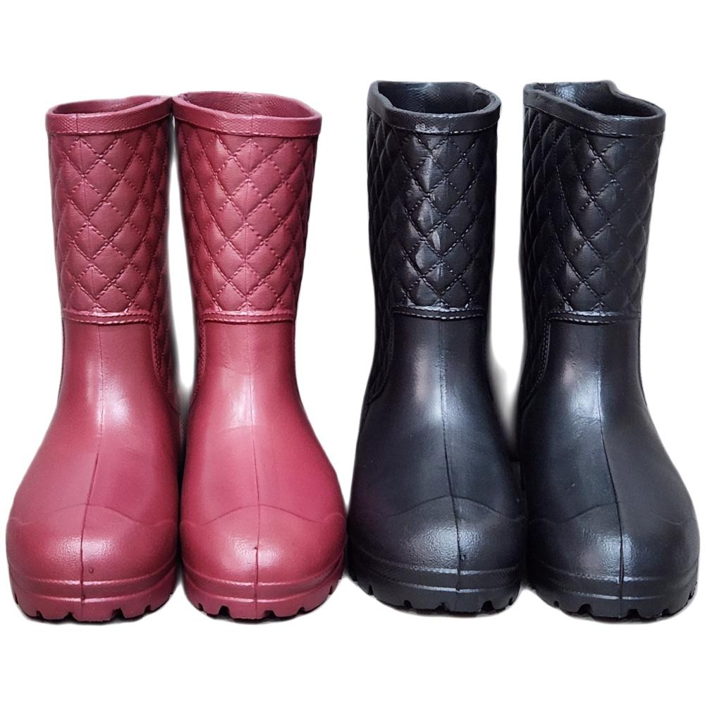 鈴木牌603女用超輕雨鞋(菱格紋-黑/紅)，可加購竹炭鞋墊!爬山也好用!!適用任何濕滑工作環境~~歡迎大宗購買!-細節圖3