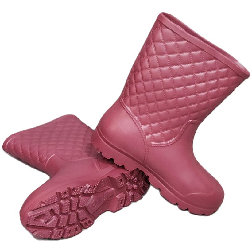 鈴木牌603女用超輕雨鞋(菱格紋-黑/紅)，可加購竹炭鞋墊!爬山也好用!!適用任何濕滑工作環境~~歡迎大宗購買!-細節圖5