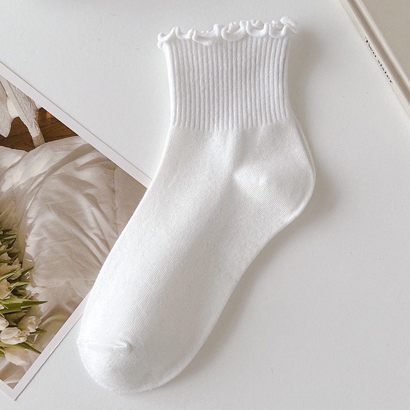 Ins木耳邊白襪 日系花邊白襪 超好看堆堆白襪子-細節圖3