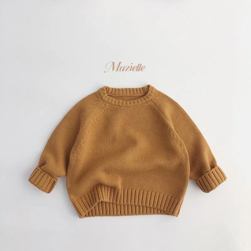 復古素色針織上衣 毛衣 男童 女童 長袖 秋天 針織 圓領-細節圖7