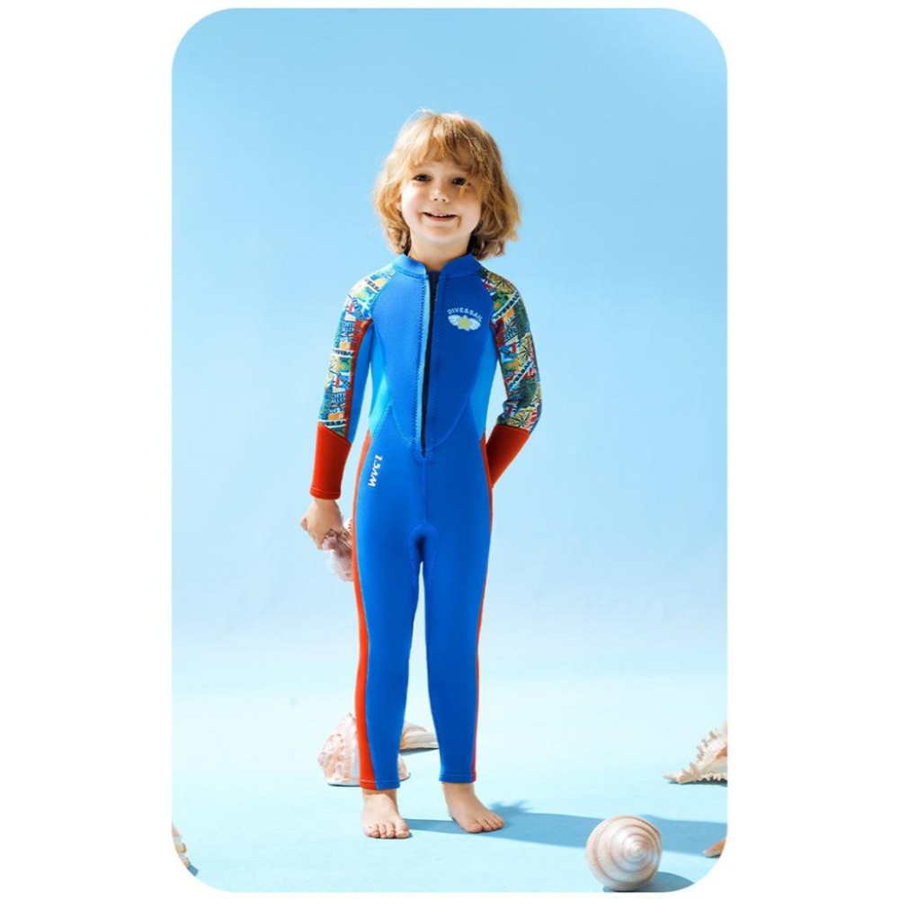2.5MM 連體保暖衣 冬泳衣 男童 男生 小孩 兒童 長袖 短袖 防寒衣 浮潛 衝浪 防磨衣 保暖 泳衣 保暖泳衣-細節圖4