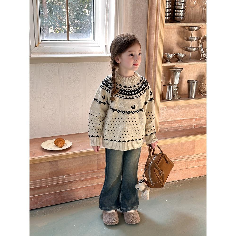 復古愛心緹花毛衣 針織衫 針織上衣 秋冬-細節圖3