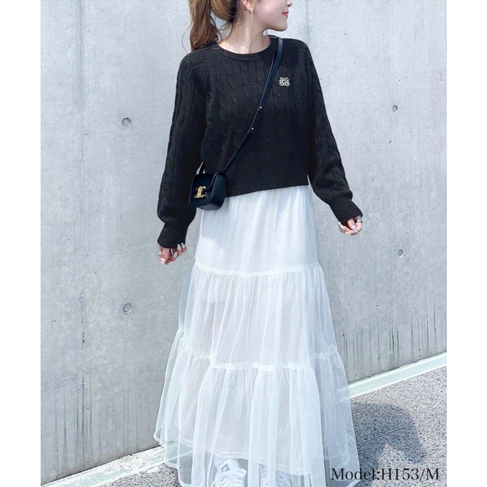 《mily bilet》絞花針織短版上衣 MI1029070-細節圖2