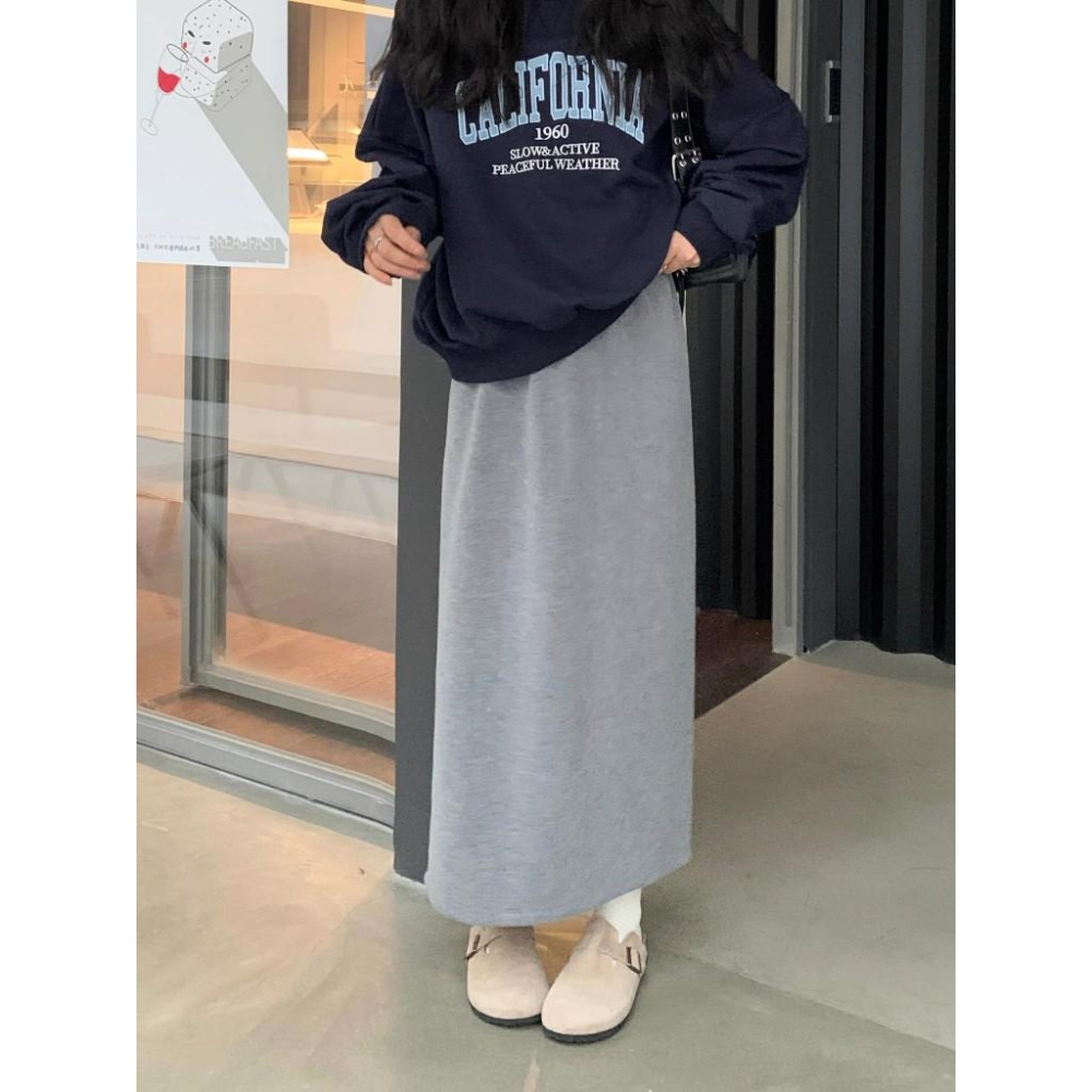 秋款羊絨半身裙 長裙 窄裙 秋天 女生-細節圖6