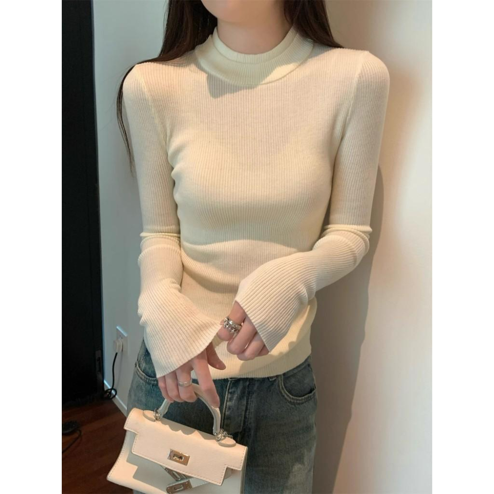 簡約氣質雙層領針織上衣-細節圖2